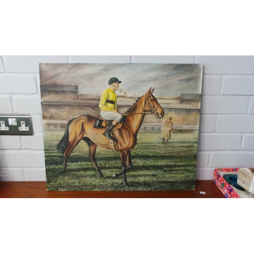 237 - Portrait of horse and jockey, Arkel Measures approx. 61cm wide x 51 cm high