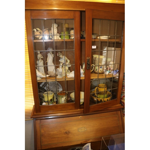 248 - A John Pridder Art Nouveau style bureau bookcase measures approx W100cm x D40cm x H198cm