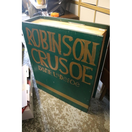 766 - Robinson Crusoe stage prop large painted book