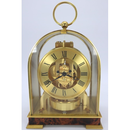 1C - Jaeger Le Coultre Atmos mantle/bracket clock borne model 5924 with original travel case and cardboar... 