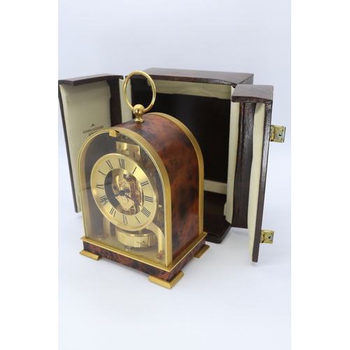 1C - Jaeger Le Coultre Atmos mantle/bracket clock borne model 5924 with original travel case and cardboar... 