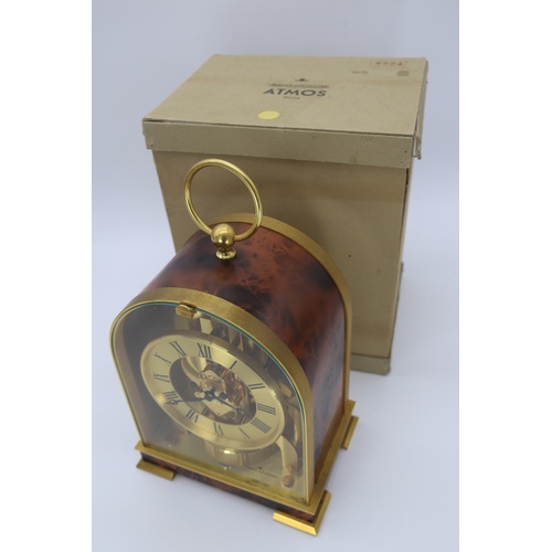 1C - Jaeger Le Coultre Atmos mantle/bracket clock borne model 5924 with original travel case and cardboar... 