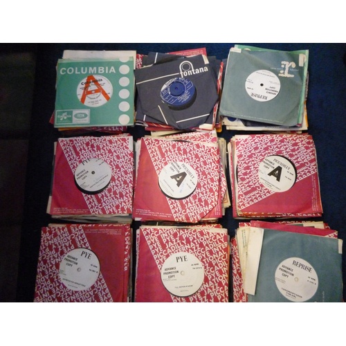 224a - A large selection of 45 records predominantly promotional pop singles from the 60's.