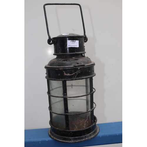 841 - Black painted vintage lantern