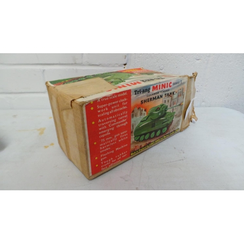 157 - Boxed Tri-ang minic series 2 Sherman tank