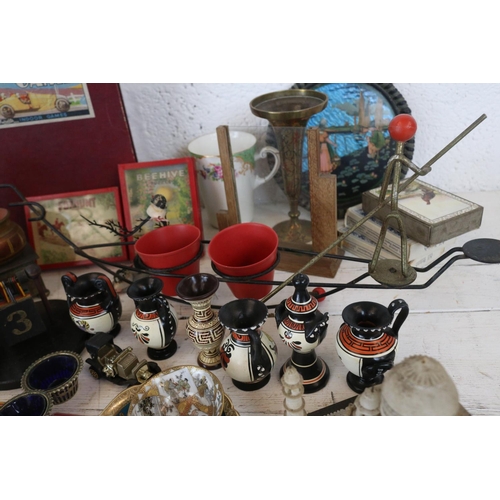 615 - A mixed lot of  kitsch, vintage, tourist, dateline ceramics, games etc.. carton not included