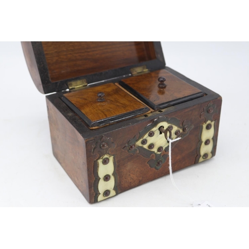 229 - Antique dome top tea caddy