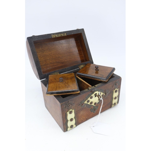 229 - Antique dome top tea caddy