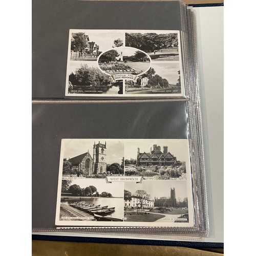 197 - Postcards of West Bromwich mostly early in an album including street scenes and a card of 1908 Hamst... 