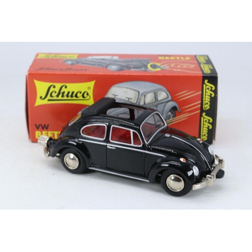 101 - Schuco, die cast VW Beetle 1960 black sunroof (re-issue) with box