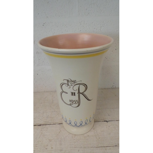 119 - A Poole Pottery 1953 coronation stick stand / vase measuring approx. 36cm tall. A limited edition of... 