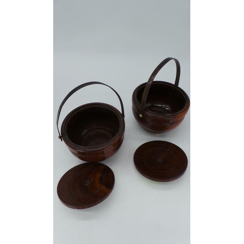 175 - Pair of 19th century turned wooden caddies