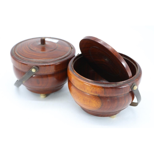 175 - Pair of 19th century turned wooden caddies