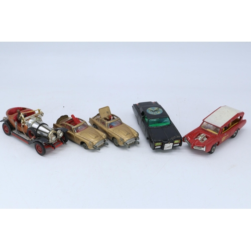 50 - A group of Corgi TV themed vehicles; 2 x 007 Aston Martins, one with both passenger and driver, the ... 