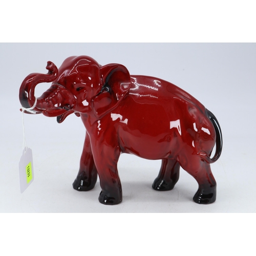 63 - Doulton Flambé Elephant, approx. 16cm high, signed Noake, marked to underside