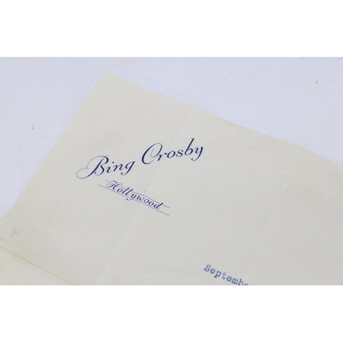 68 - A Bing Crosby signed letter dated September 15th 1945 (we cannot guarantee the authenticity)