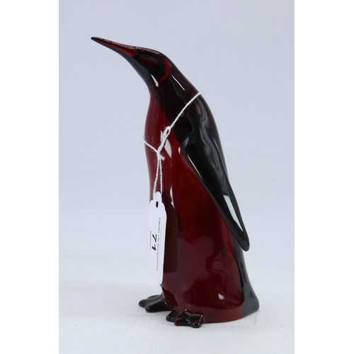 71 - Doulton Flambé penguin, approx. 14cm high, marks to underside