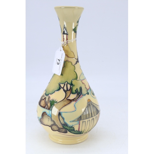 73 - Moorcroft Trial Vase? Tree House painted by S Hayes, approx. 22cm high, fully marked to the undersid... 