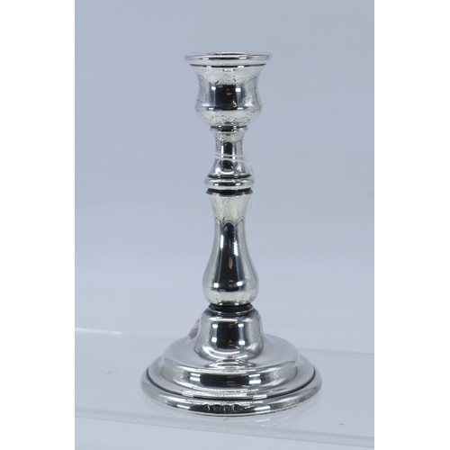 15 - Silver hallmarked single candlestick