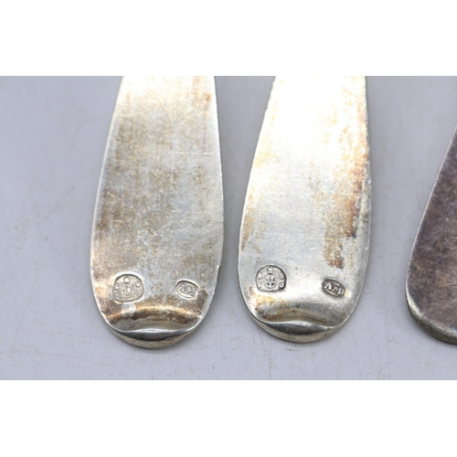 18 - Two Austrian silver table spoons approx. 140g, both marked with Prague 1850? marks are slightly rubb... 