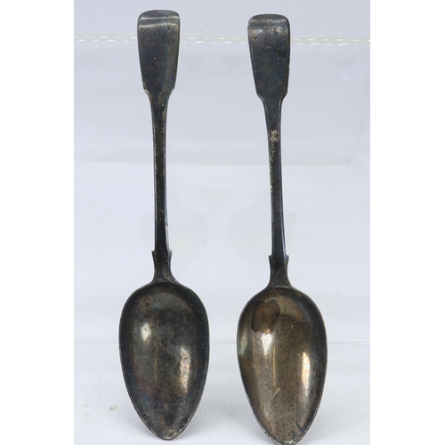 25 - Pair of silver hallmarked (rubbed) table spoons