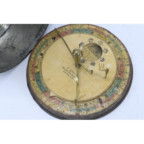 37 - Antique Orrery planetarium? encased inside a tin, diameter approx. 11cm