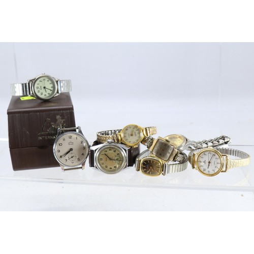 173 - Selection of vintage and later wristwatches including Eros sport, Lorus, Bifora and others together ... 