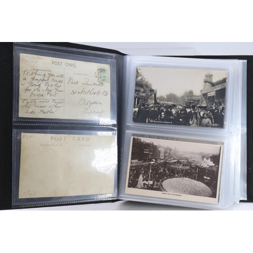 199 - A large quantity of assorted postcards including many RP (real photograph) Fairgrounds and fairs St ... 