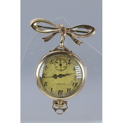 240 - 9ct bow on Gold nurses watch together with an original photo of Winifred Wallace together with a gil... 