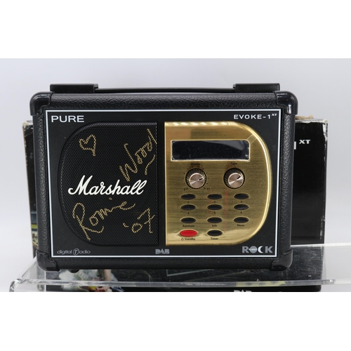 423 - A Pure Marshall Evoke digital radio signed in person by Ronnie Wood comes complete with original pac... 