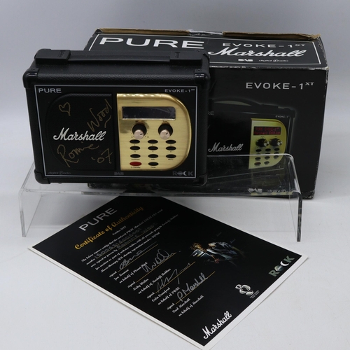 423 - A Pure Marshall Evoke digital radio signed in person by Ronnie Wood comes complete with original pac... 