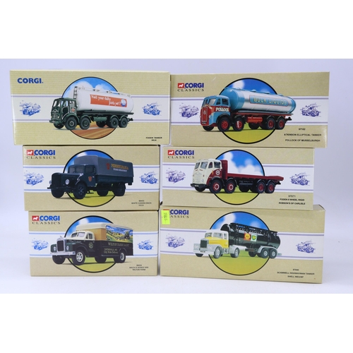 545 - Six boxed Corgi Classic Commercials to include 97951 Foden Tanker Milk, 97971 Foden 8 Wheel Rigid Ro... 