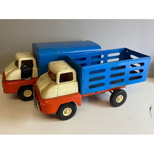 604 - Two vintage Tri-Ang lorries in playworn condition