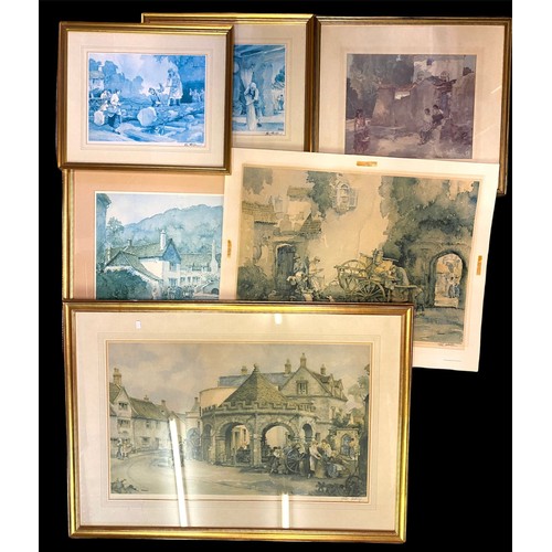 608 - A framed limited edition Jane Ford together with a framed Russell Flint limited edition print and a ... 