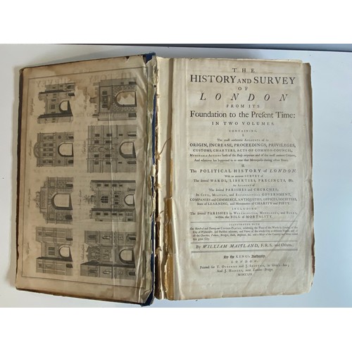 278c - Antique book History and Survey of London, Osborne together with a quantity of smaller antique books