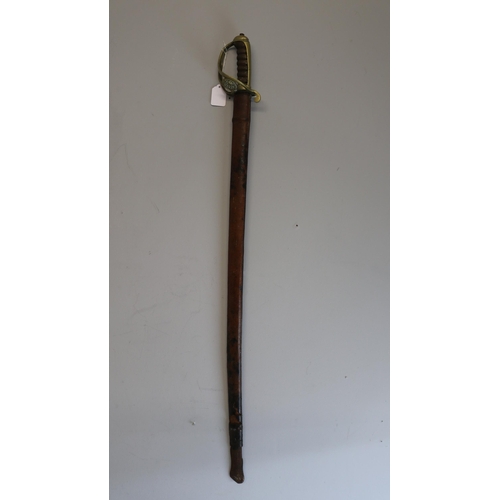 168 - Antique sword and scabbard, Burma Police?