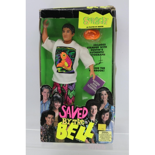 310 - Four Spice Girl figures boxed and sealed, missing Gerry together with a Saved by the Bell Screech Do... 