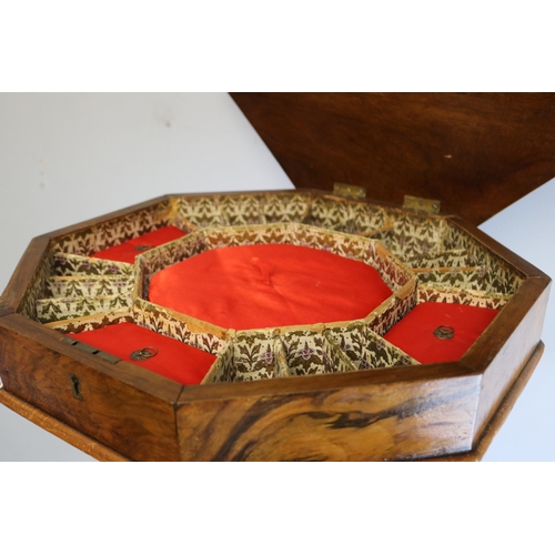 370 - Victorian Walnut and inlaid sewing table