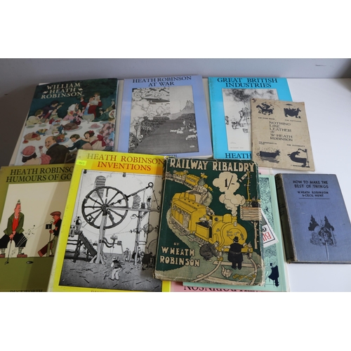 384 - Selection of Heath Robinson books including Railway Ribaldry, Framed print