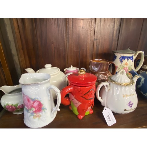 503 - A large selection of dateline ceramics to include Wedgwood Jasperware teapot, Imari Japanese bowl, l... 