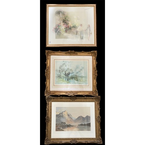 646 - Framed pencil signed Sturgen print together with, Willem Haenraets Two happy people framed print and... 