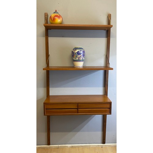 276 - Paul Cadovius royal system, made of teak. Comprising of drop down record/bureau cabinet, two drawer ... 