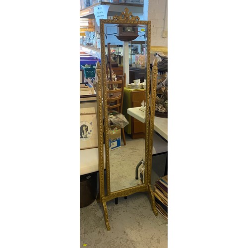 616 - Retro gilt framed cheval mirror