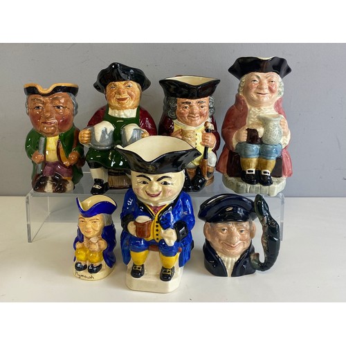 332 - Royal Doulton Jolly Toby jug together with a small Doulton lobster man and 5 other Toby jugs and a s... 