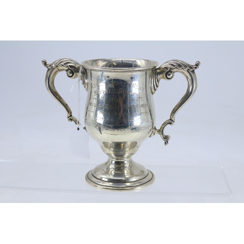 17 - Silver hallmarked trophy engraved.