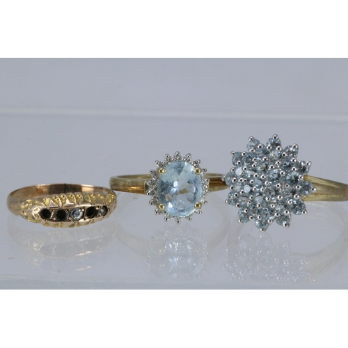 59 - 9ct QVC ring together with another 9ct gold ring and one other (approx. total weight 8.4g)