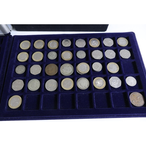 231 - An aluminium flight case with contents of antique and later coins including various £1, £2 and 50p p... 