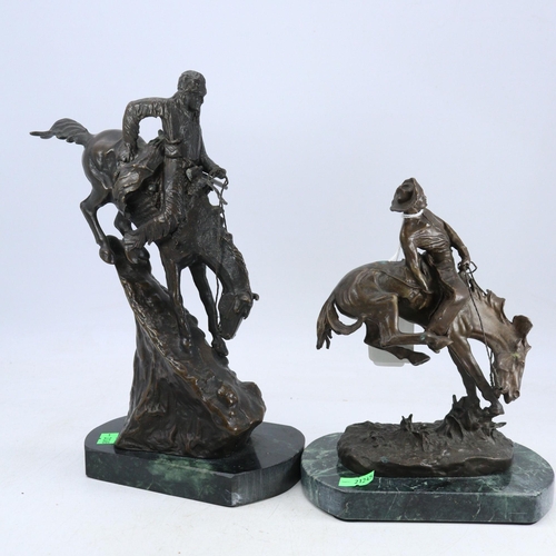 243 - Two bronze sculptures after Frederic Remington 