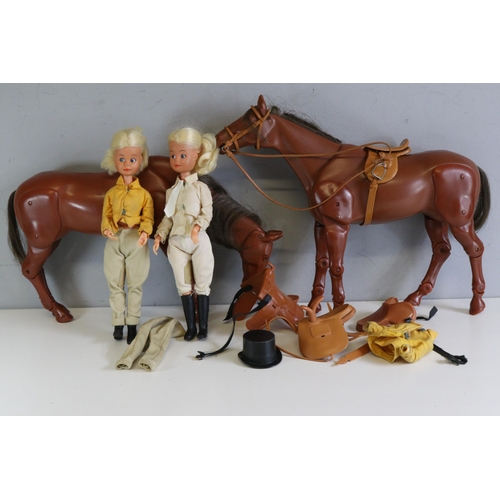 272 - Two vintage Anna and Happy Time figures with articulated horses