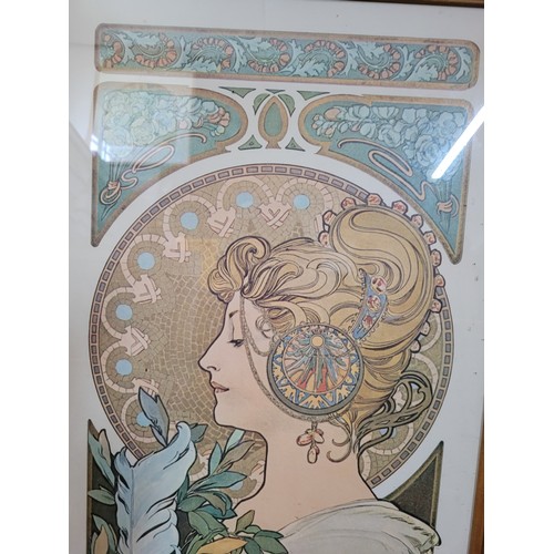 424 - Two framed Art Nouveau prints by Alphonse Mucha 